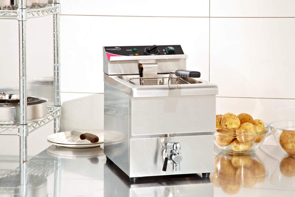 PFT81 Single Basket 8 Litre Fryer with Tap - Pantheon Catering Equipment